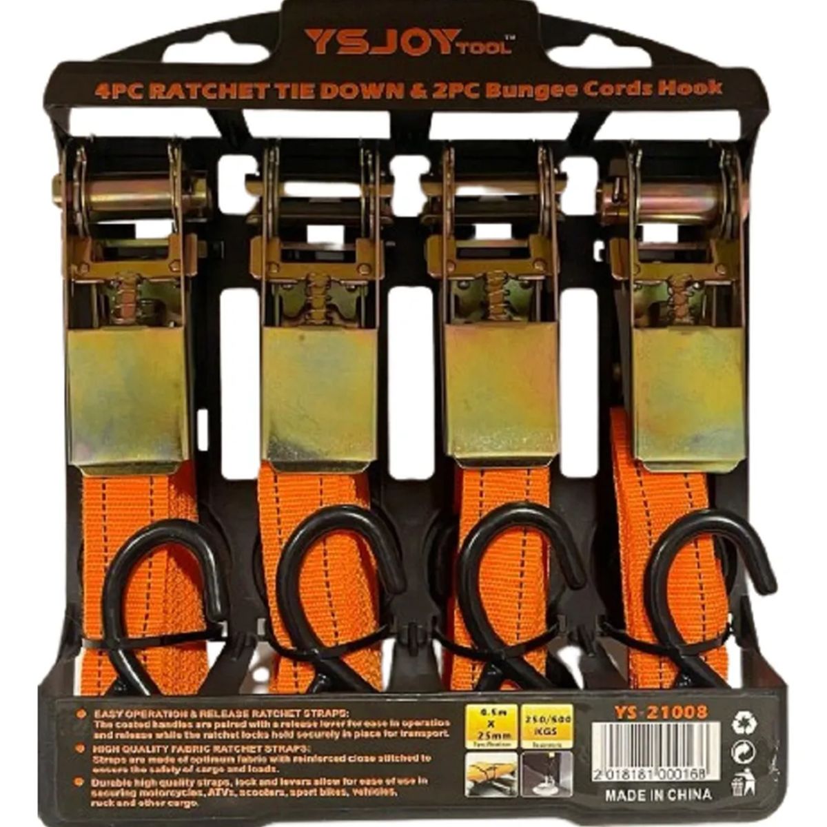 GENERICO - Lingas De Amarra Enganche Tensor 4pcs Auto Gancho Reforzado