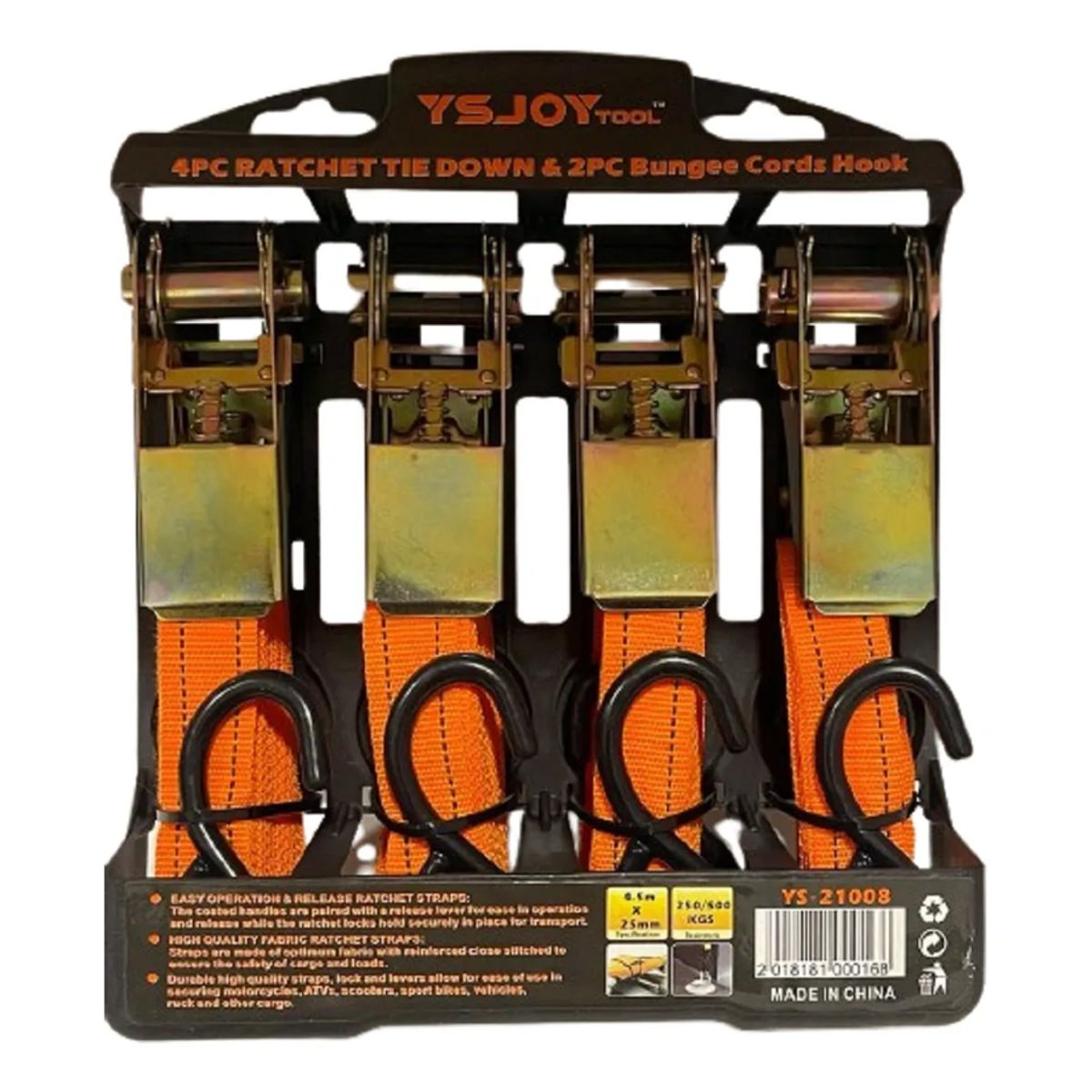 GENERICO - Lingas De Amarra Enganche Tensor 4pcs Auto Gancho Reforzado