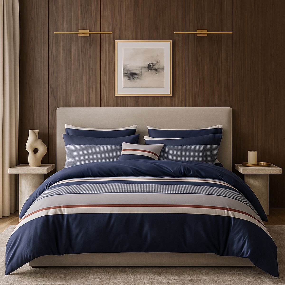 ARMONIA - Sábana 2 Plazas 800 Hilos Diseño Americano 837B