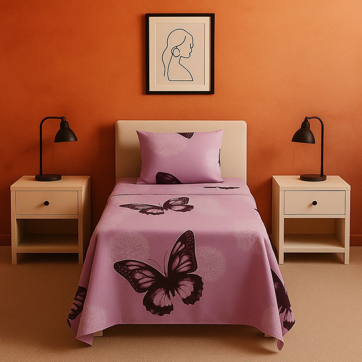 ARMONIA - Juego de sábanas 1½ 144 hilos diseño 776 básicas para dormitorio 7EF