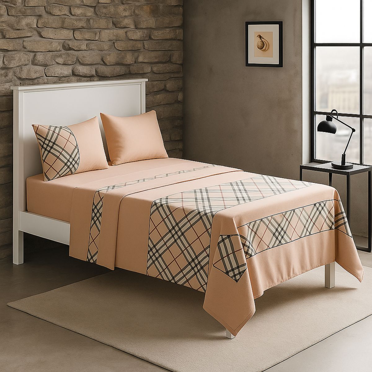 ARMONIA - Juego de sábanas 1½ 144 hilos diseño 776 básicas 7EF