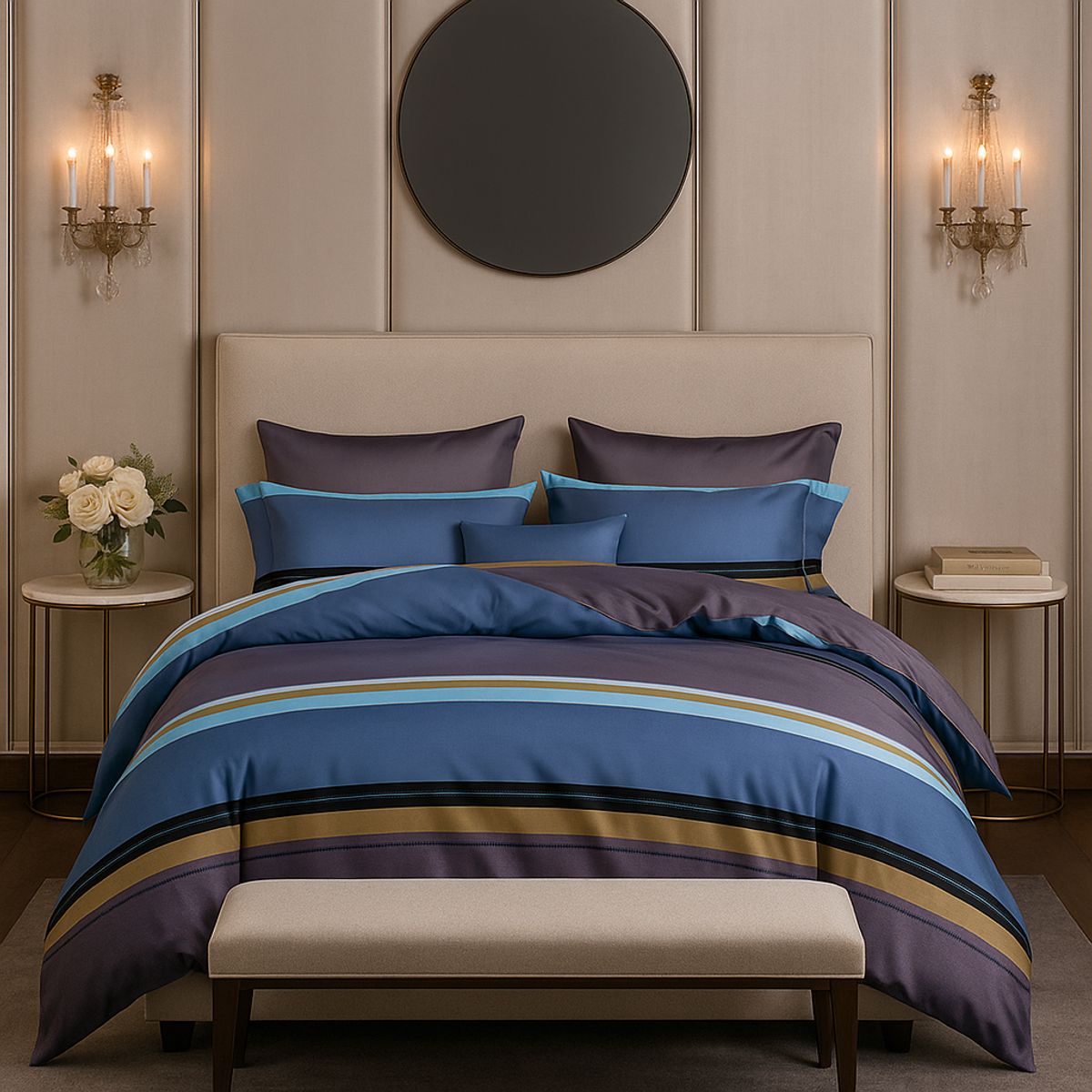 ARMONIA - Sábana 2 Plazas 800 Hilos Diseño Americano 838H 7EF
