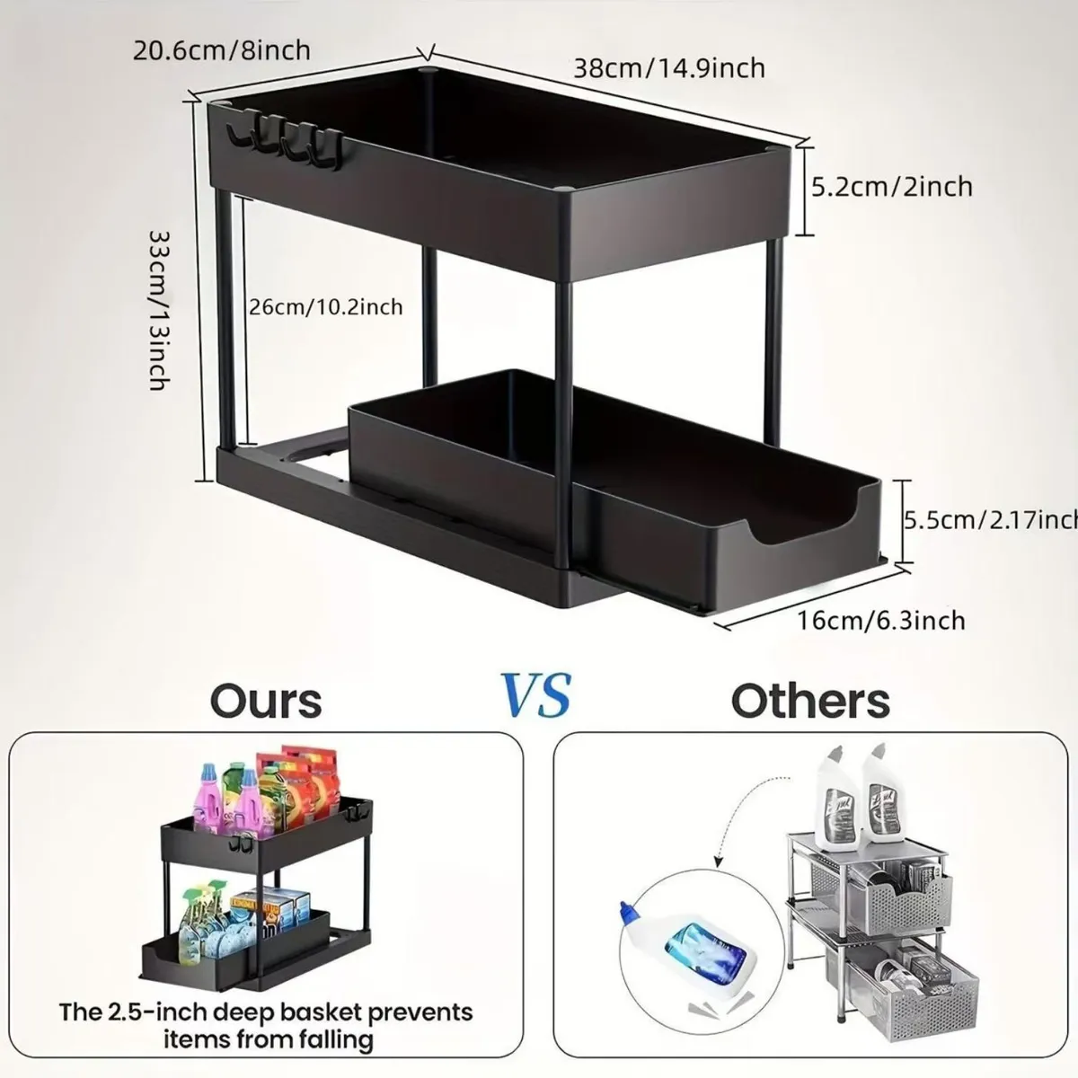 KINDA NICE - Organizador De Cocina/baño 2 Nieves Estante Multifuncional