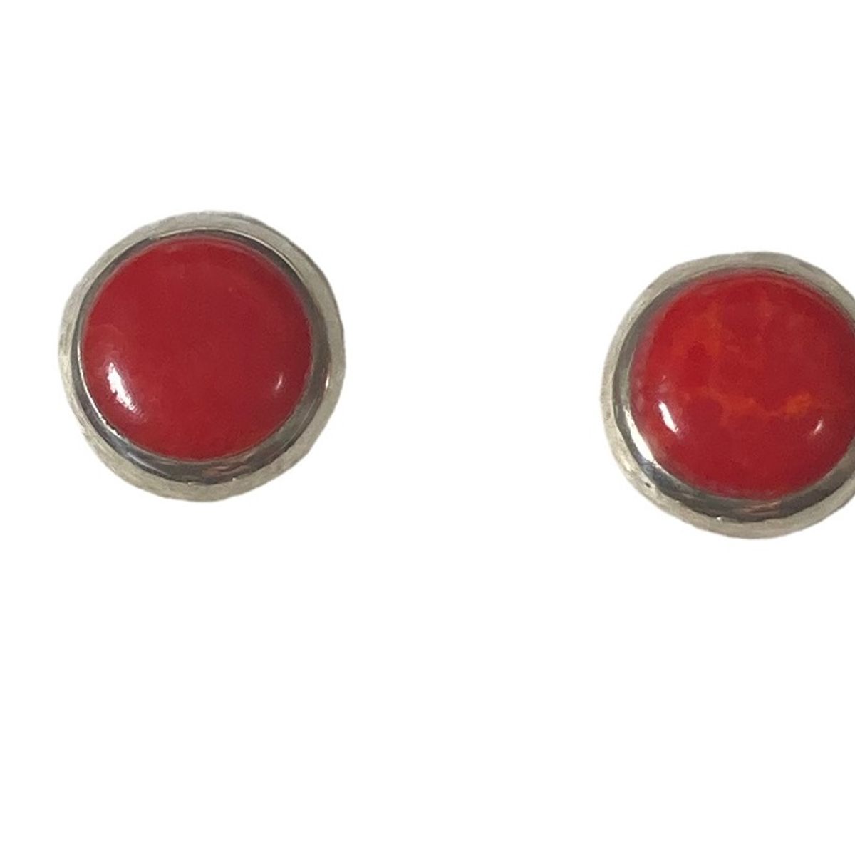 TAETHAI - Aros plata 925 al lóbulo, redondo coral