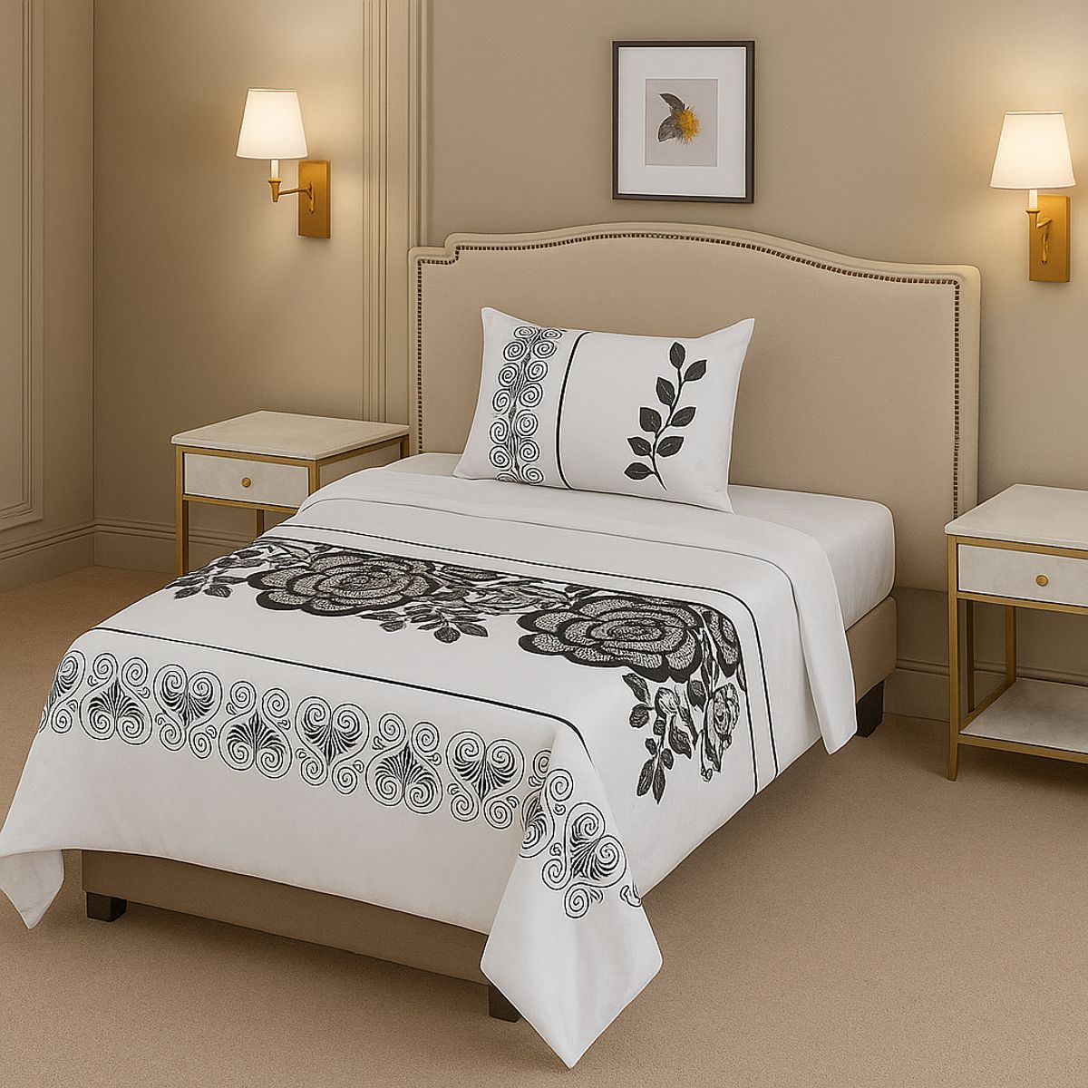 ARMONIA - Juego de sábanas 1½ 144 hilos diseño 768 básicas 7EF