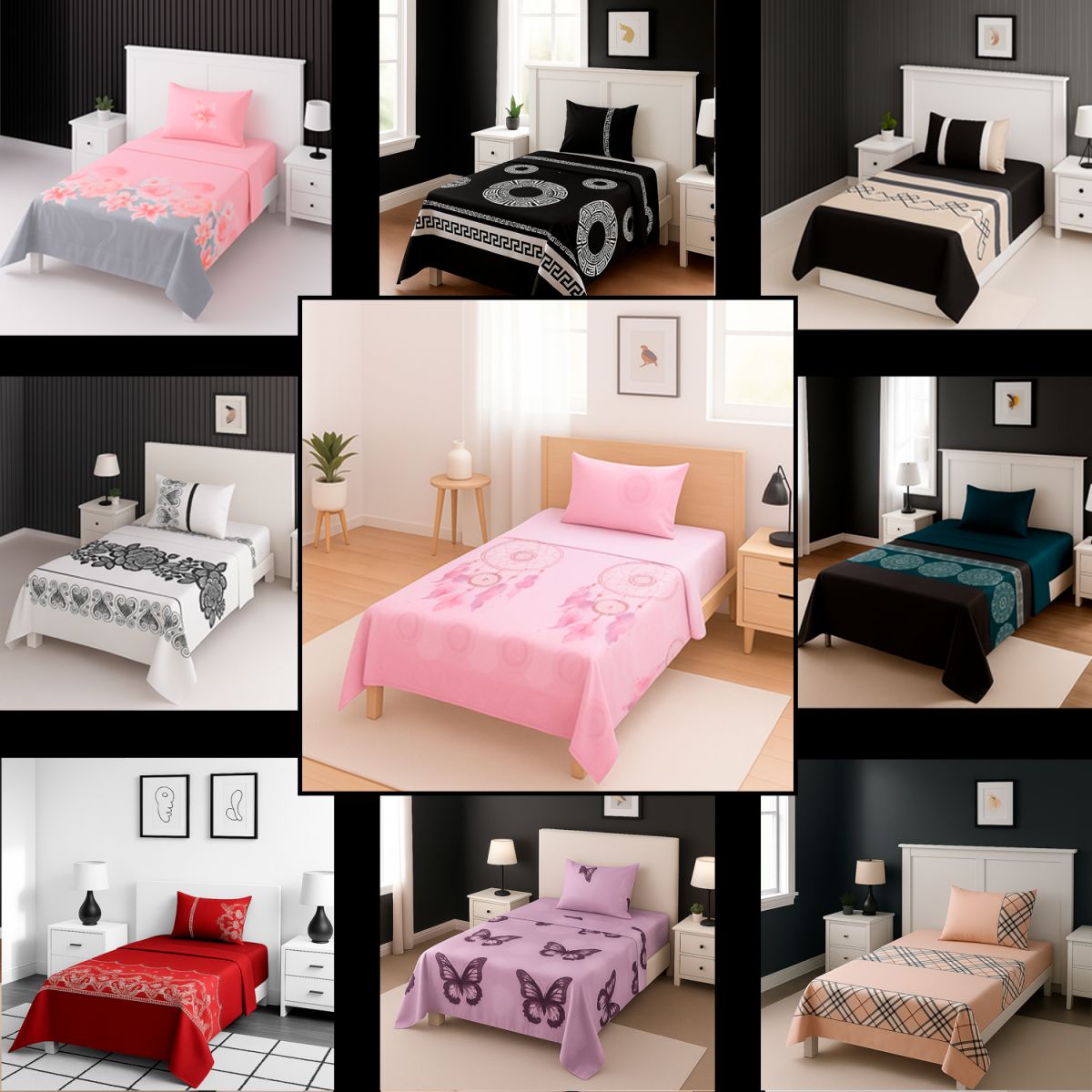 ARMONIA - Set de sábanas 1½ 144 hilos 15 hilos diseño 777 classic 7EF