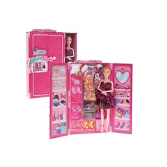 GENERICO - Muñeca Con Closet Armario Ropa Y Accesorios