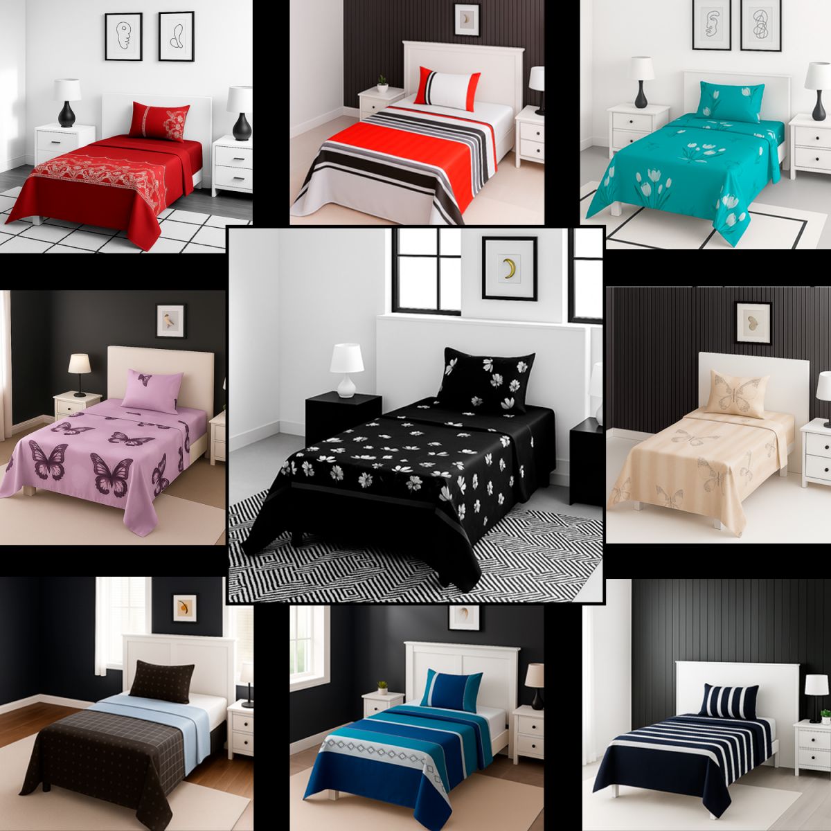 ARMONIA - Sábanas 1½ plazas 144 hilos diseño 773 clásicas ropa de cama