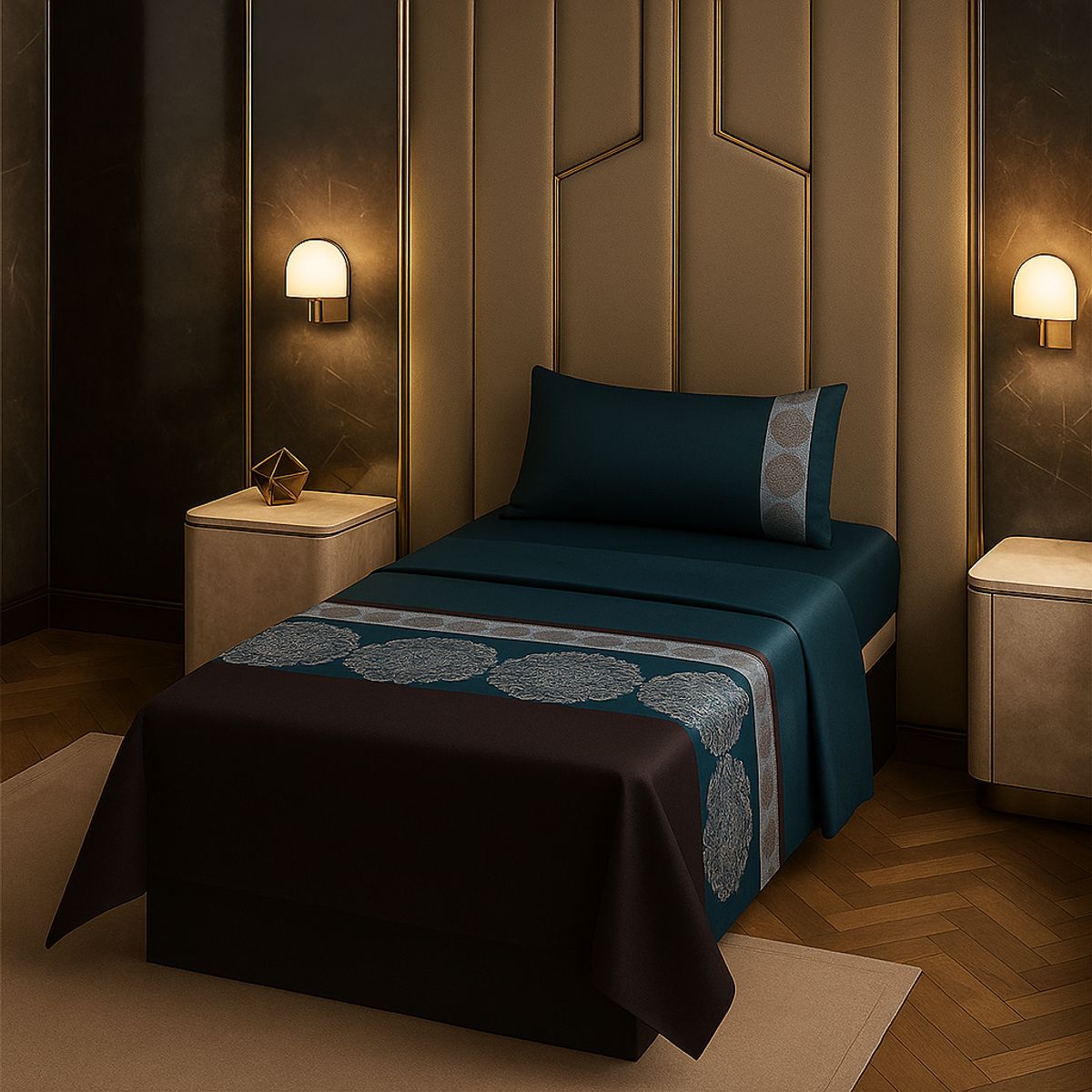 ARMONIA - Sábanas 1½ plazas 144 hilos estilo 774 clásicas 7EF