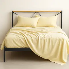 ARMONIA - Juego de Sábana 2 Plazas 800 Hilos Liso Rojo v11