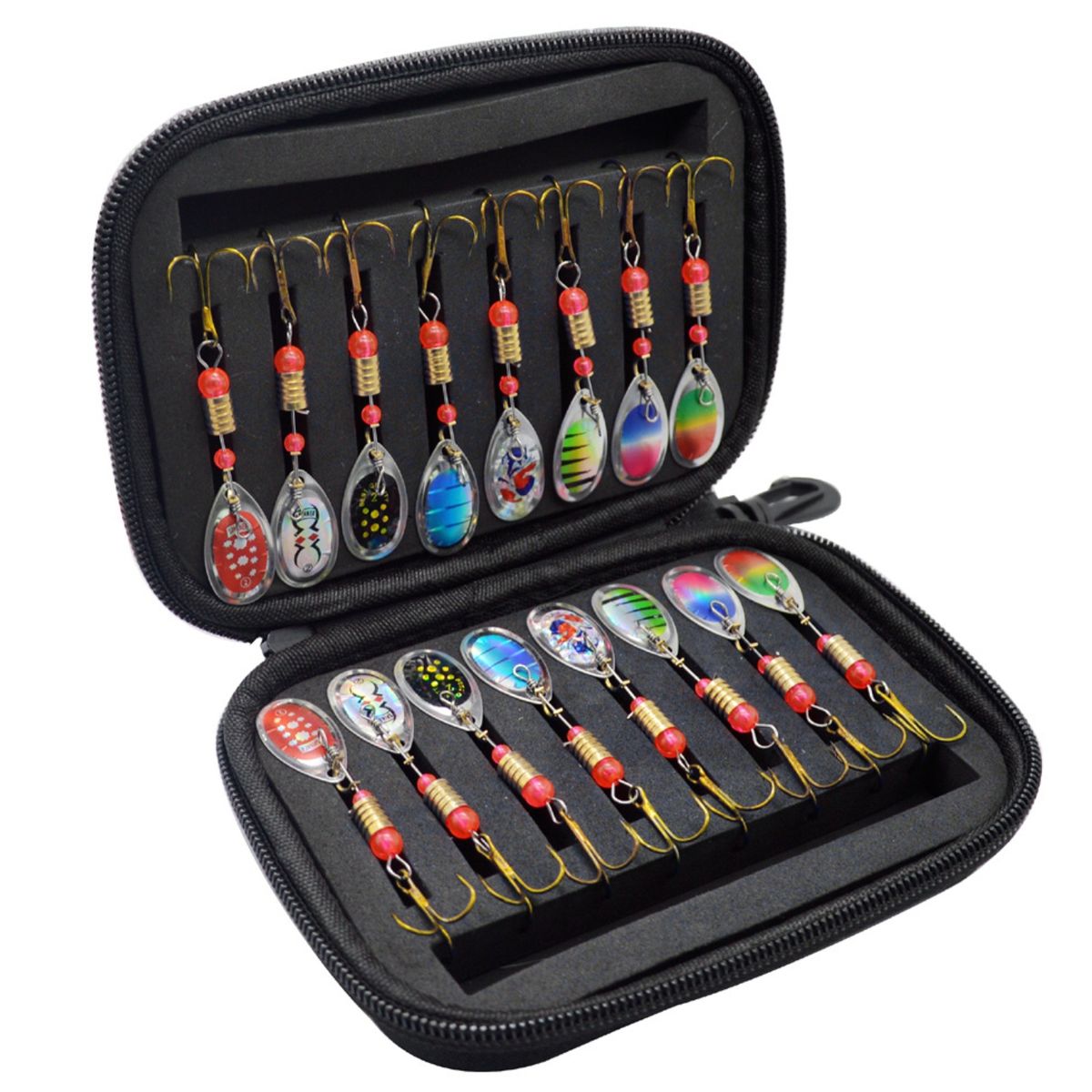 KINDA NICE - Juego 16pcs Cucharas De Pesca Señuelos De Metal Multicolor