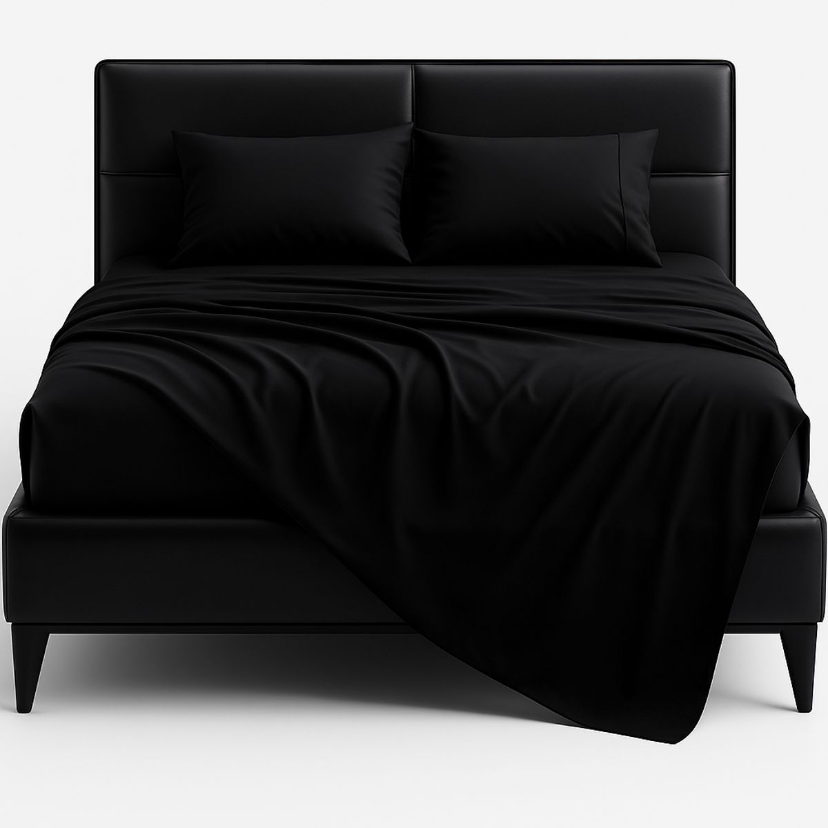 ARMONIA - Sábana 1½  Plazas 800 Hilos Liso Negro v5 7EF