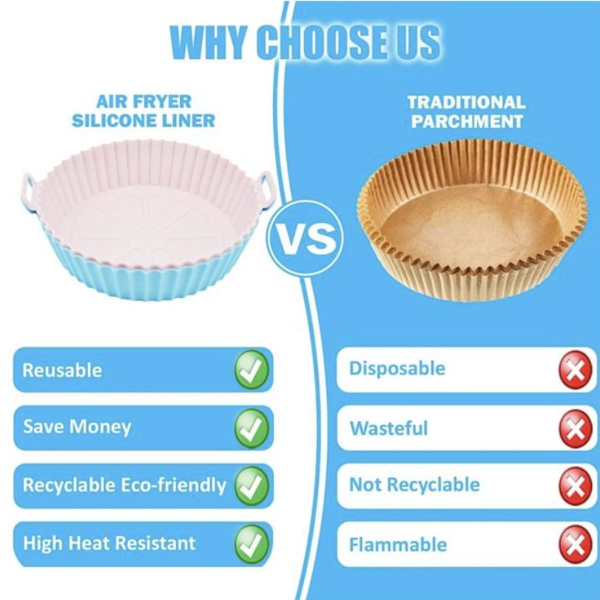 MOMO - Pack X4 Molde Silicona Antiadherente Para Freidora De Aire