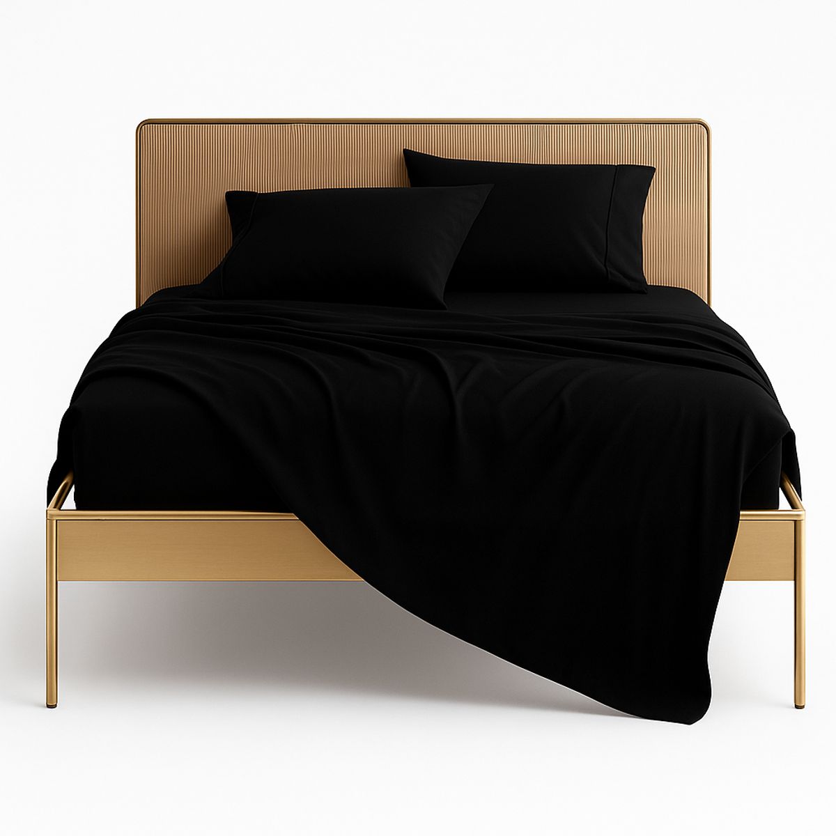 ARMONIA - Sábana 2½  Plazas 800 Hilos Liso Negro v14 7EF