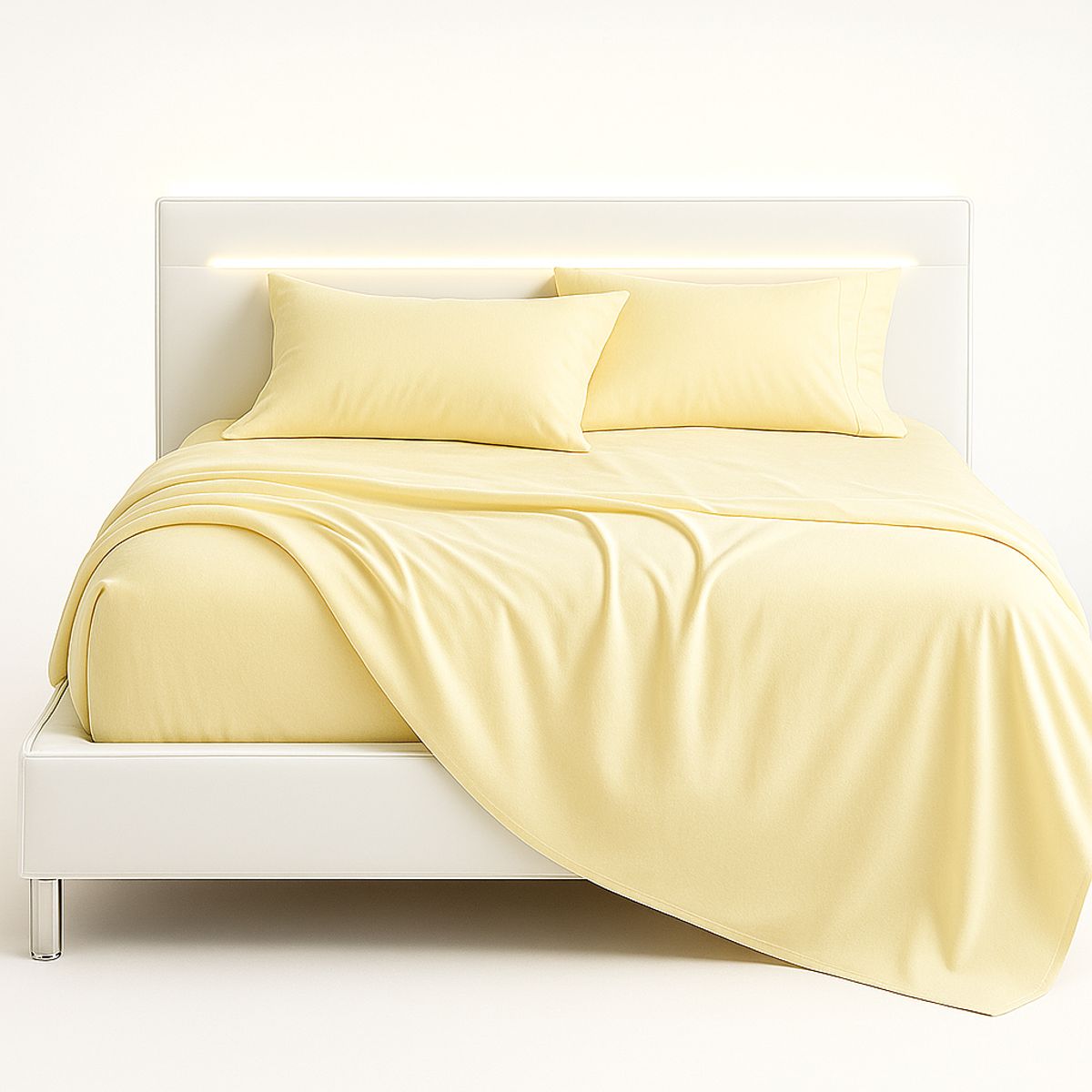 ARMONIA - Sábana 2½  Plazas 800 Hilos Liso Amarillo v6 7EF