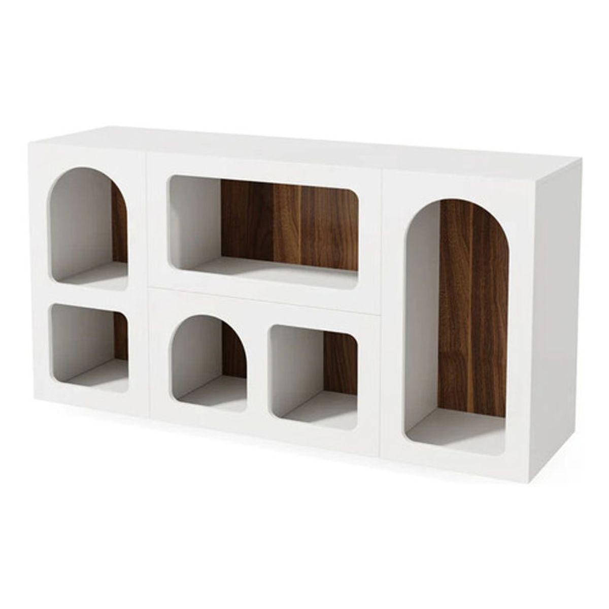 DELUXE - Mueble Arrimo Recibidor Blanco Minimalista Eclectico Premium