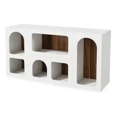 DELUXE - Mueble Arrimo Recibidor Blanco Minimalista Eclectico Premium