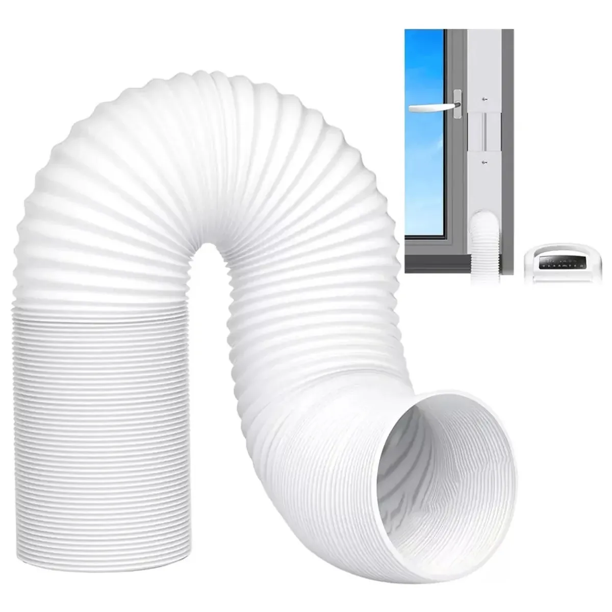 KUANGYE - Tubo O Manga Aire Acondicionado PVC Portátil Universal 3mt×15cm flexible C alambre