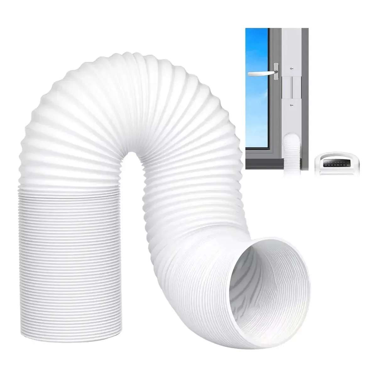 KUANGYE - Tubo O Manga Aire Acondicionado PVC Portátil Universal 3mt×15cm flexible C alambre