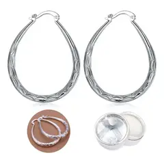 GENERICO - Argollas Aros De Bañado en plata Elegante De Mujer