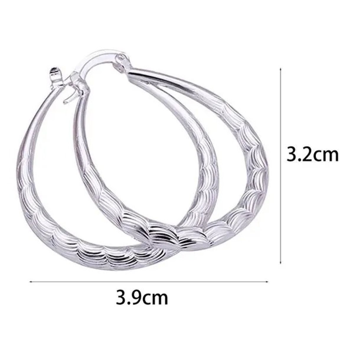 GENERICO - Argollas Aros De Bañado en plata Elegante De Mujer