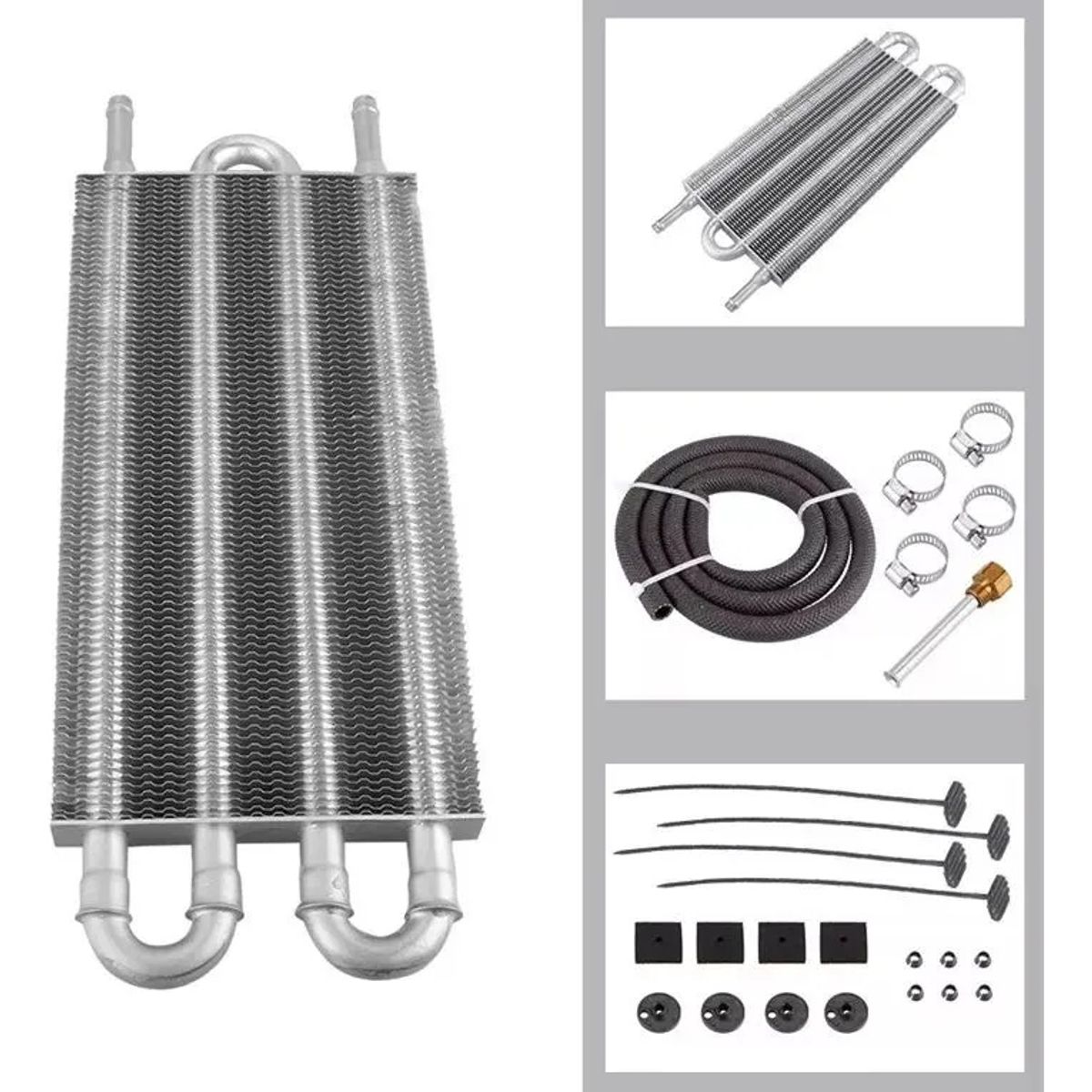 KUANGYE - Kit Enfriador Aceite De Transmisión Remota 4 Filas Para Automóvil Convertidor Radiador Automanual