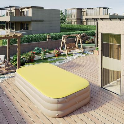 Imagen 2 del producto Piscina inflable para niños y adultos con tobogán y sombrilla