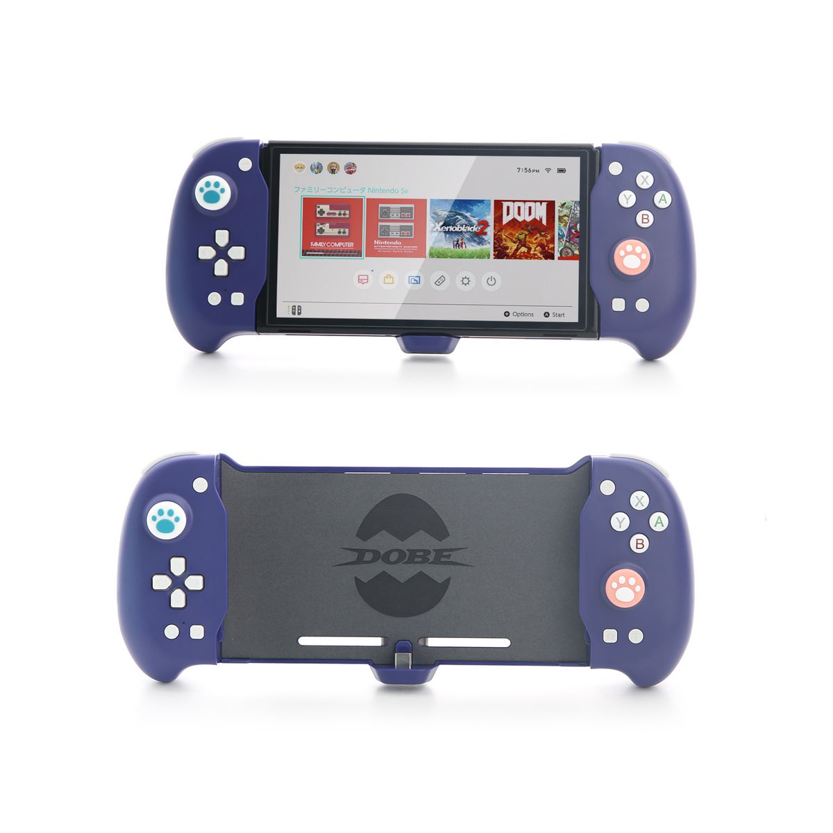 DOBE - DOBE Mando Grip para Switch/OLED Color  Azul Índigo  Palanca Hall Macros  6 Ejes