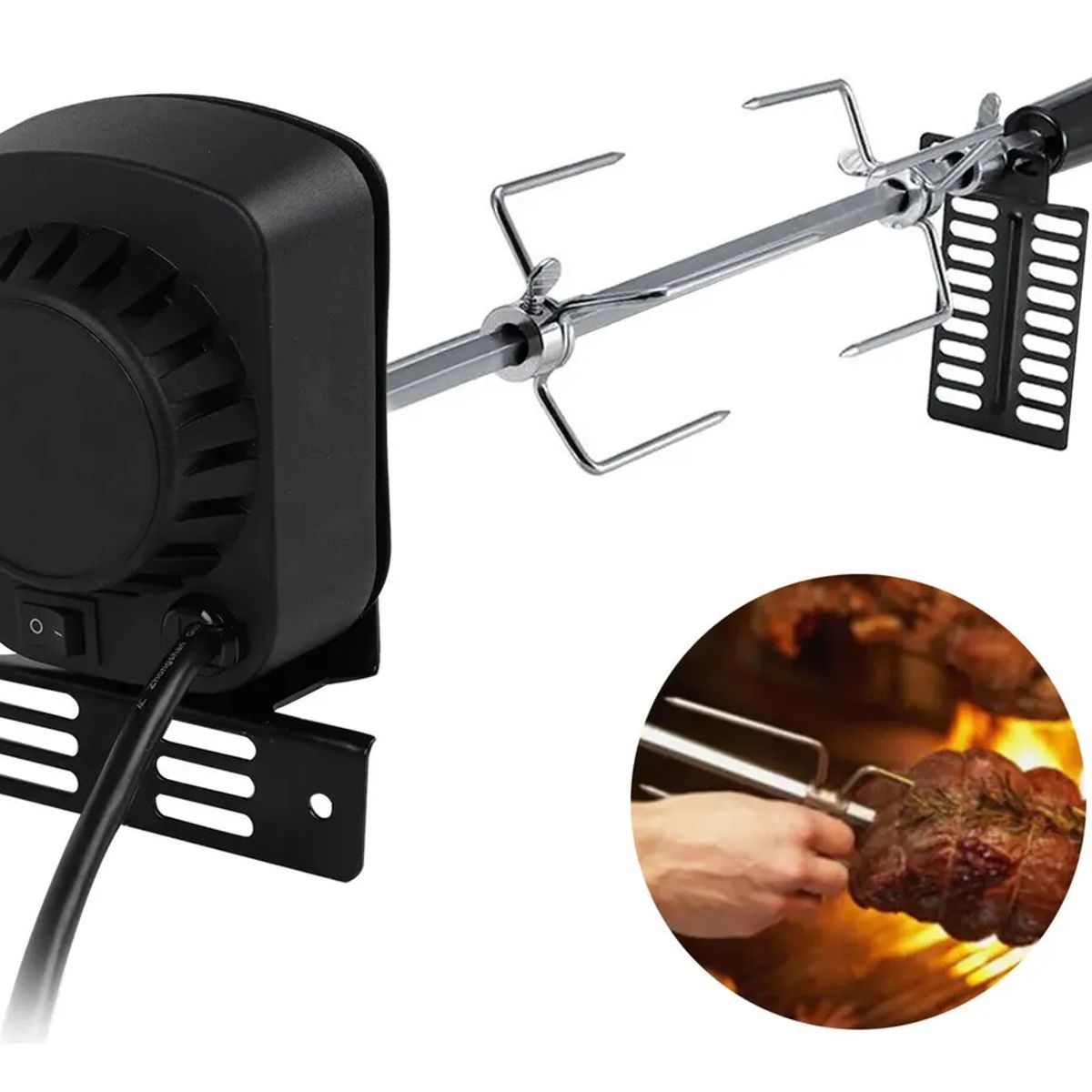 GENERICO - Kit De Asador De Parrilleros Con Motor Electrico 15kg