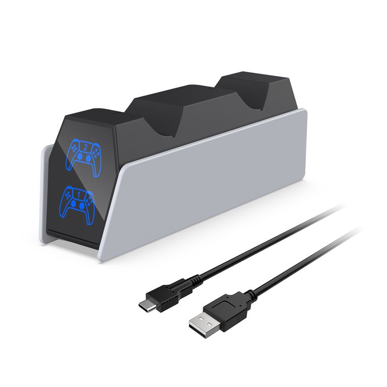 DOBE Cargador Dual para Controles PS5Edge Luces Ambientales Laterales
