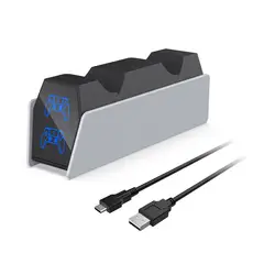 DOBE - Cargador Dual para PS5/Edge Mandos Luces Ambientales Laterales