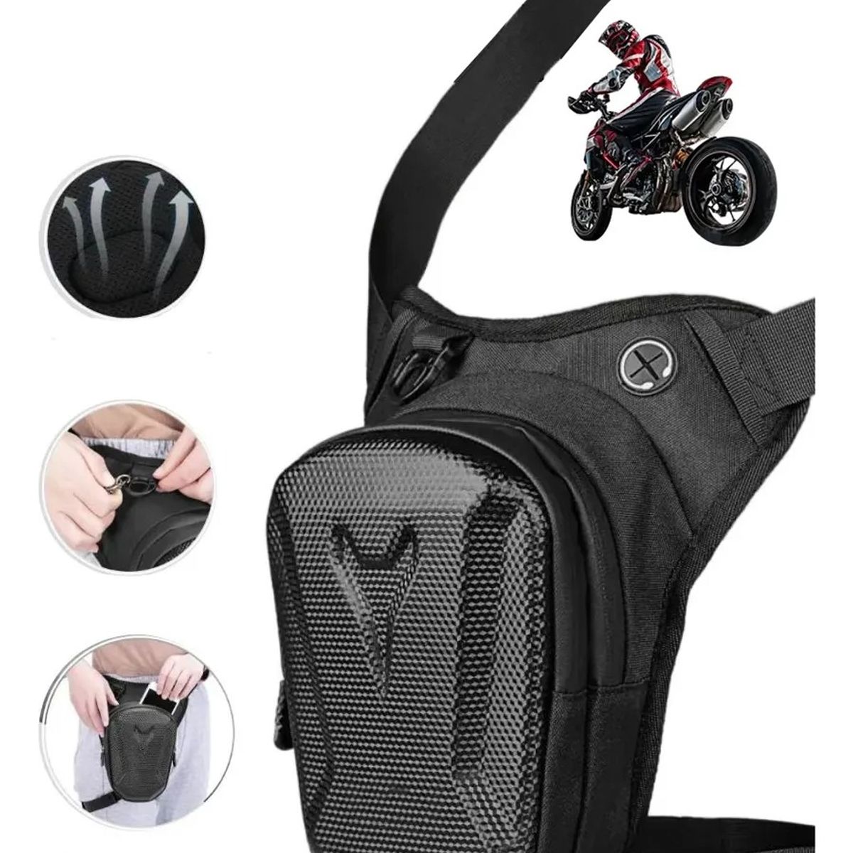 GENERICO - Piernera muslera riñonera  Para moto Motocicleta acampar,cazar