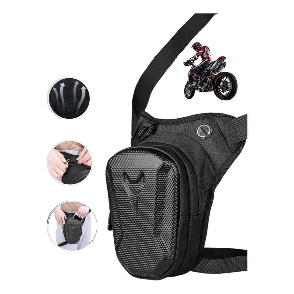 GENERICO - Piernera muslera riñonera  Para moto Motocicleta acampar,cazar