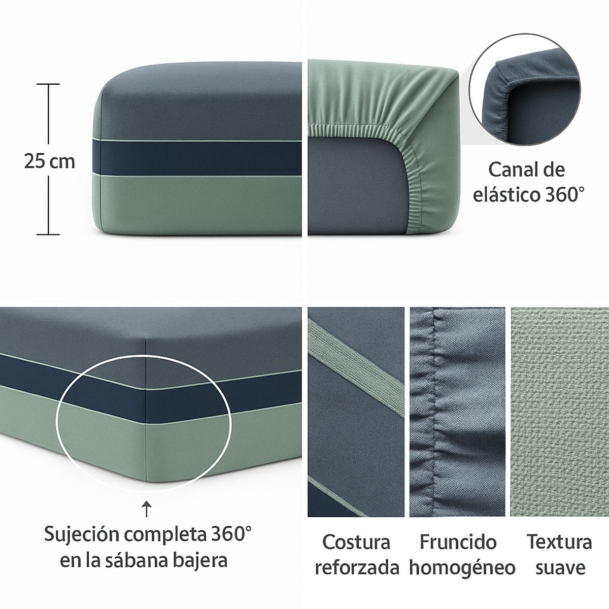 ARMONIA - Sábana 2 Plazas 800 Hilos Diseño Americano 831