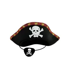 GENERICO - Sombrero Pirata + Parche Disfraz Accesorio Cosplay