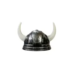 GENERICO - Gorro Sombrero Disfraz Vikingo Asterix Fiestas Halloween Plata