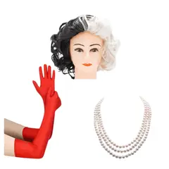 GENERICO - Set Disfraz Cruella De Vil Cosplay