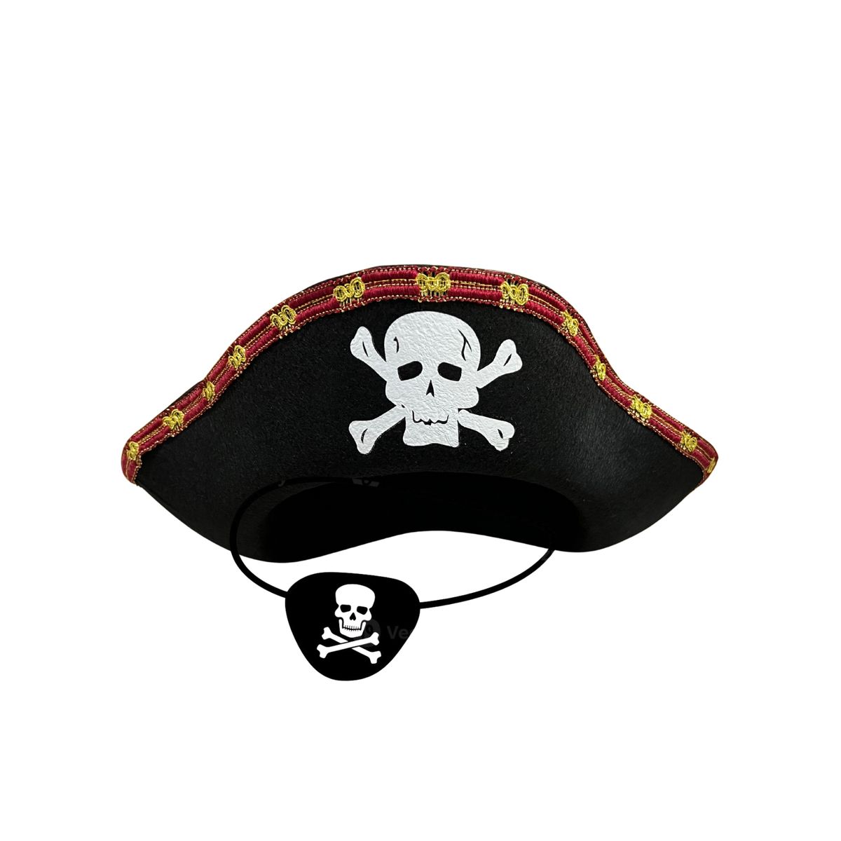 GENERICO - Sombrero Pirata + Parche Disfraz Accesorio Cosplay