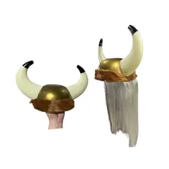 GENERICO - Gorro Sombrero Vikingo Con Peluca Accesorio Cosplay