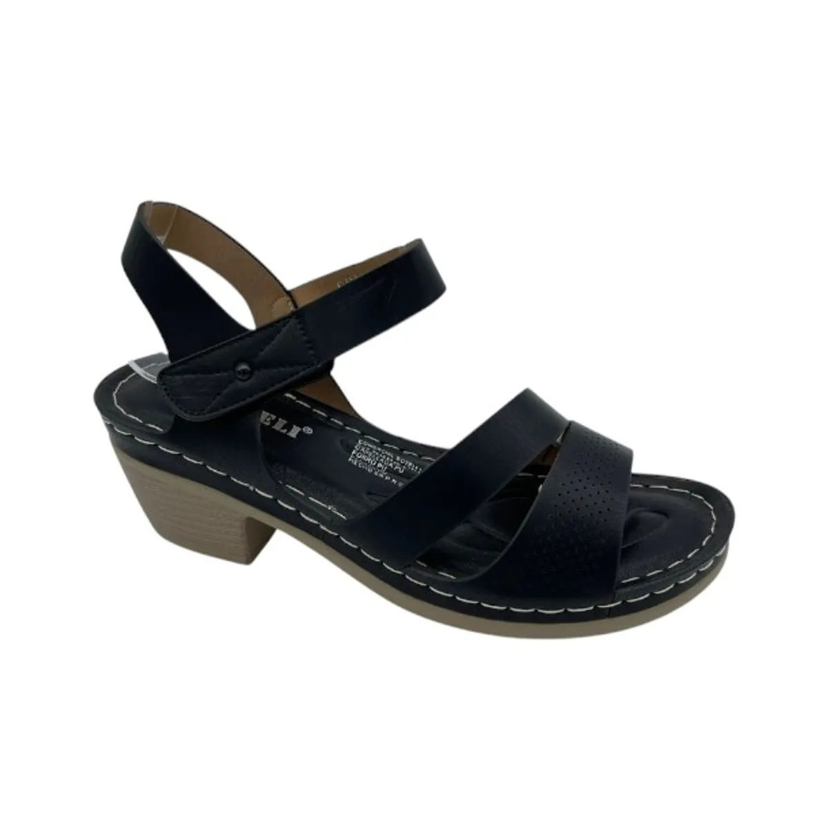 HERIEL - Sandalia Negra Plataforma Mujer