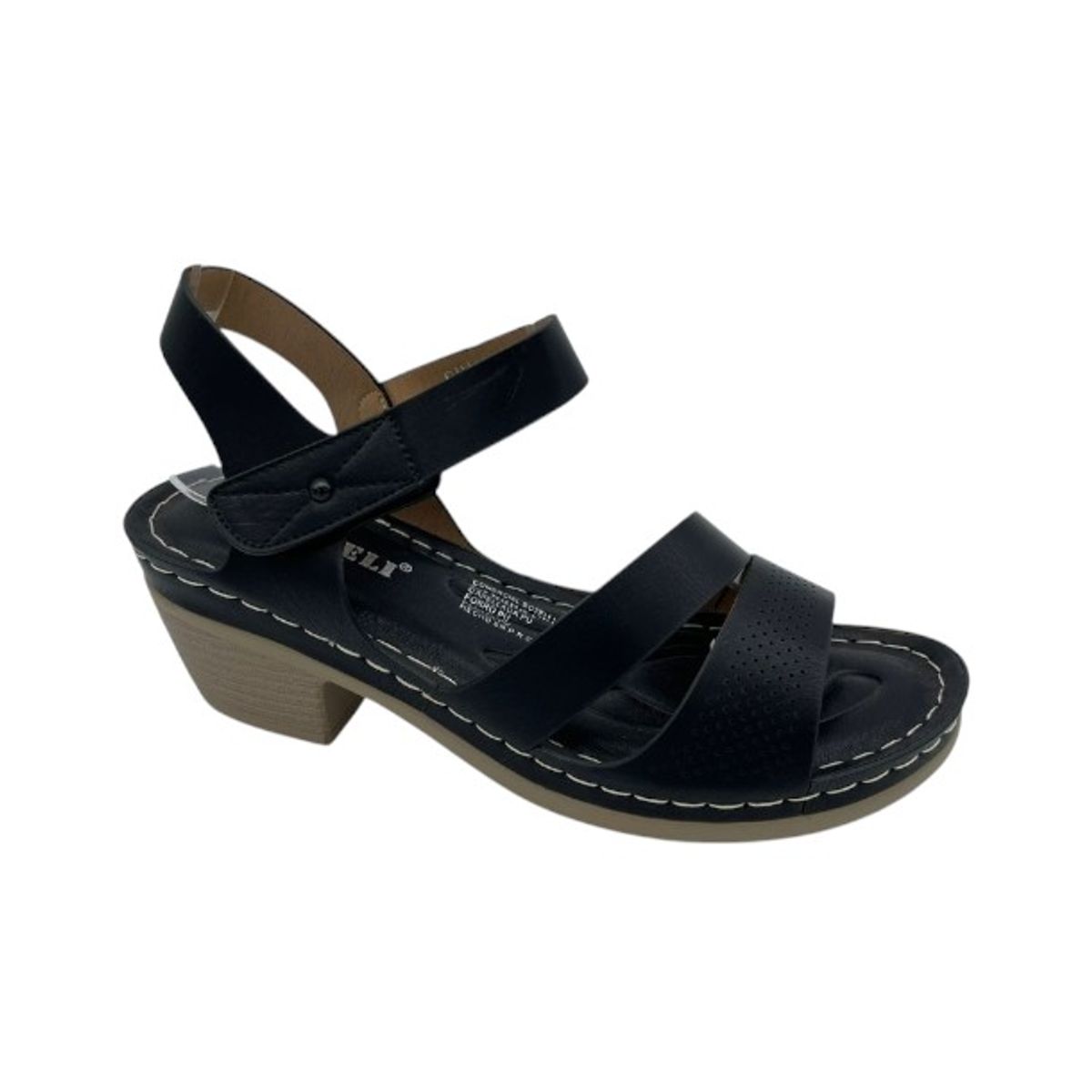HERIEL - Sandalia Negra Plataforma Mujer