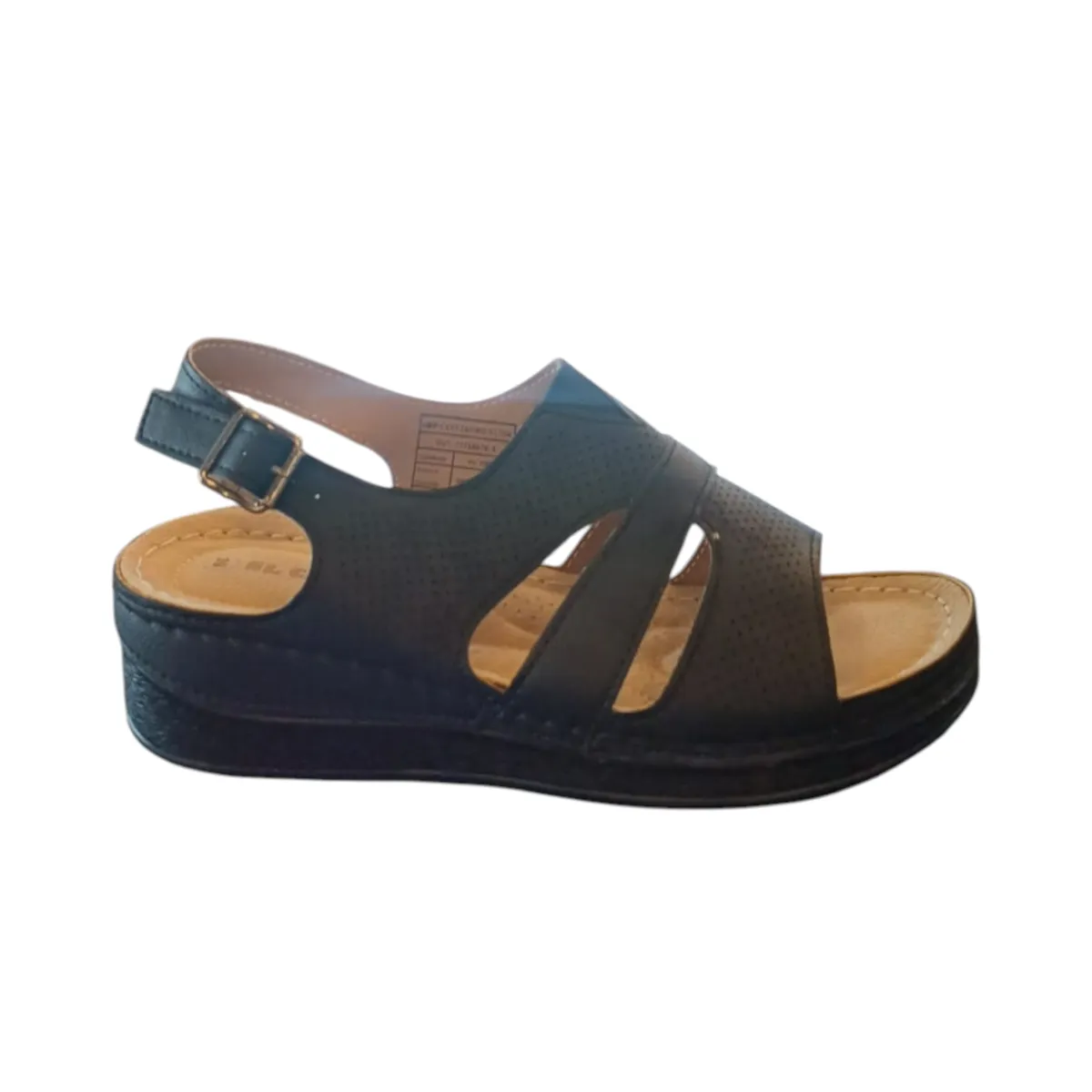 HERIEL - Sandalia Negra Plataforma Mujer