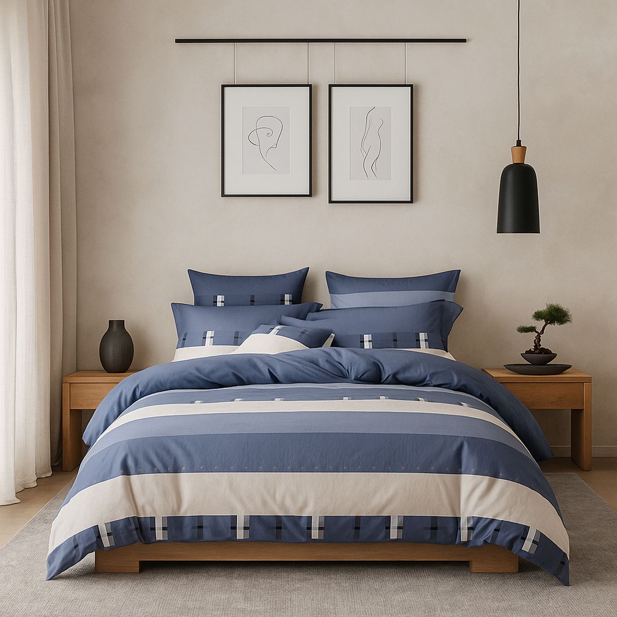 ARMONIA - Sábana 2 Plazas 800 Hilos Diseño Americano 835J 7EF