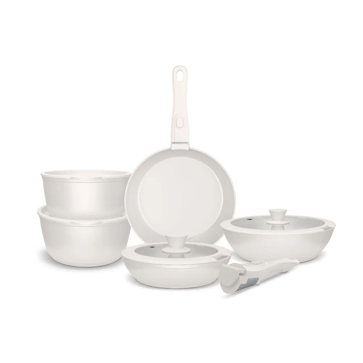 GENERICO - Batería De Cocina / Juego Ollas Aluminio Forjador 11 Pzas-Menta