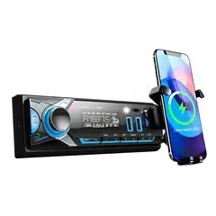 GENERICO - Radio Auto 1 DIN Bluetooth MP3 - Soporte Celular Car Studio - 2 USB - Manos Libres