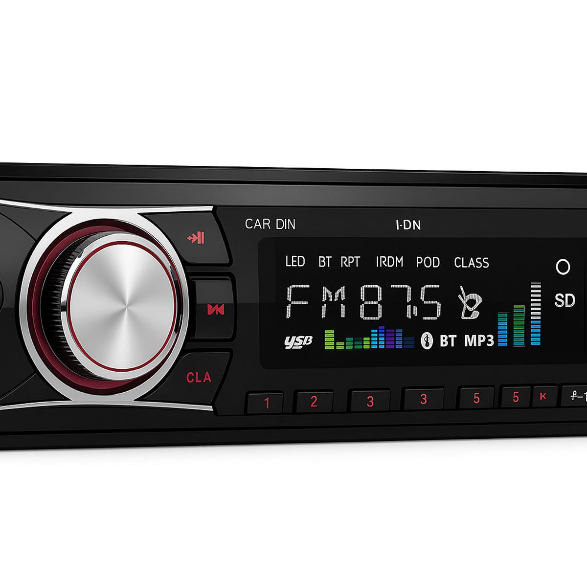 GENERICO - Radio Auto 1 DIN Bluetooth - MP3 USB Aux SD - Manos Libres - Pantalla Digital