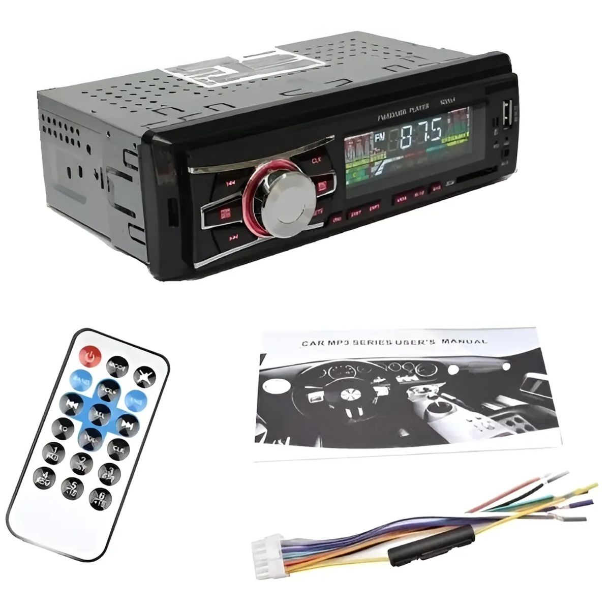 GENERICO - Radio Auto 1 DIN Bluetooth - MP3 USB Aux SD - Manos Libres - Pantalla Digital
