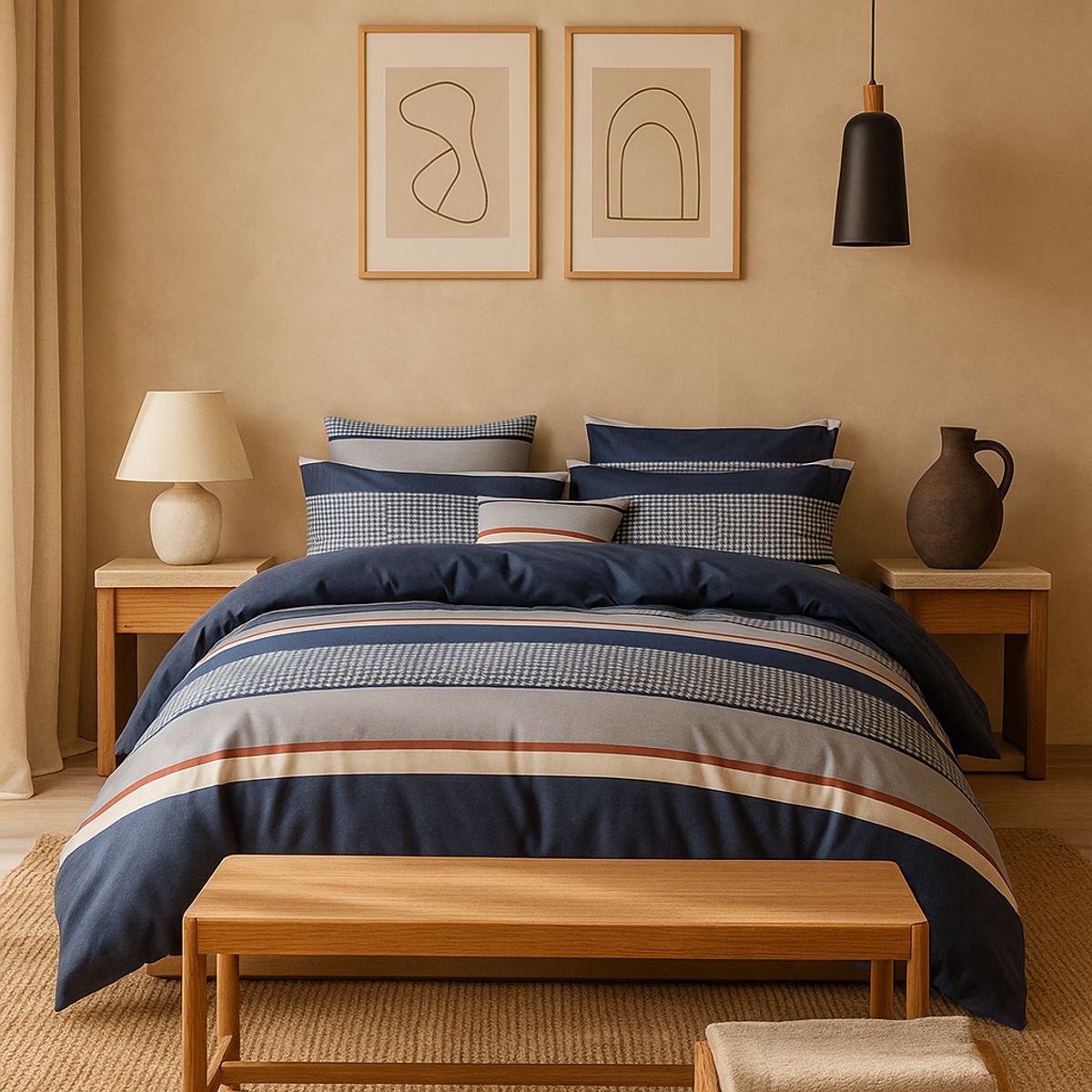 ARMONIA - Sábana Plaza y Media 800 Hilos Diseño Americano 840E