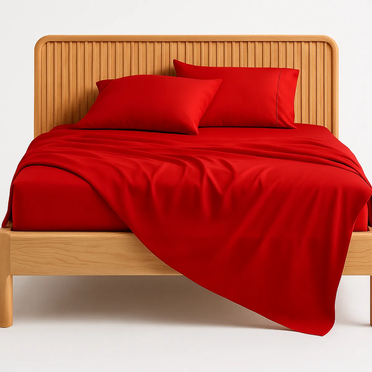 ARMONIA - Sábana 1½  Plazas 800 Hilos Liso Rojo v4 7EF