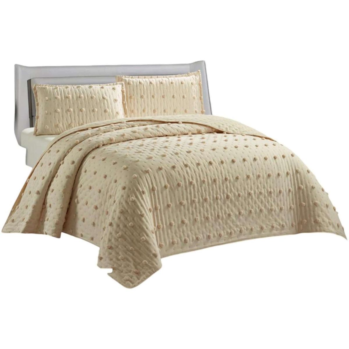 GENERICO - CUBRECAMA QUILT TUFTING DE LUJO SUAVE 2 PLAZAS